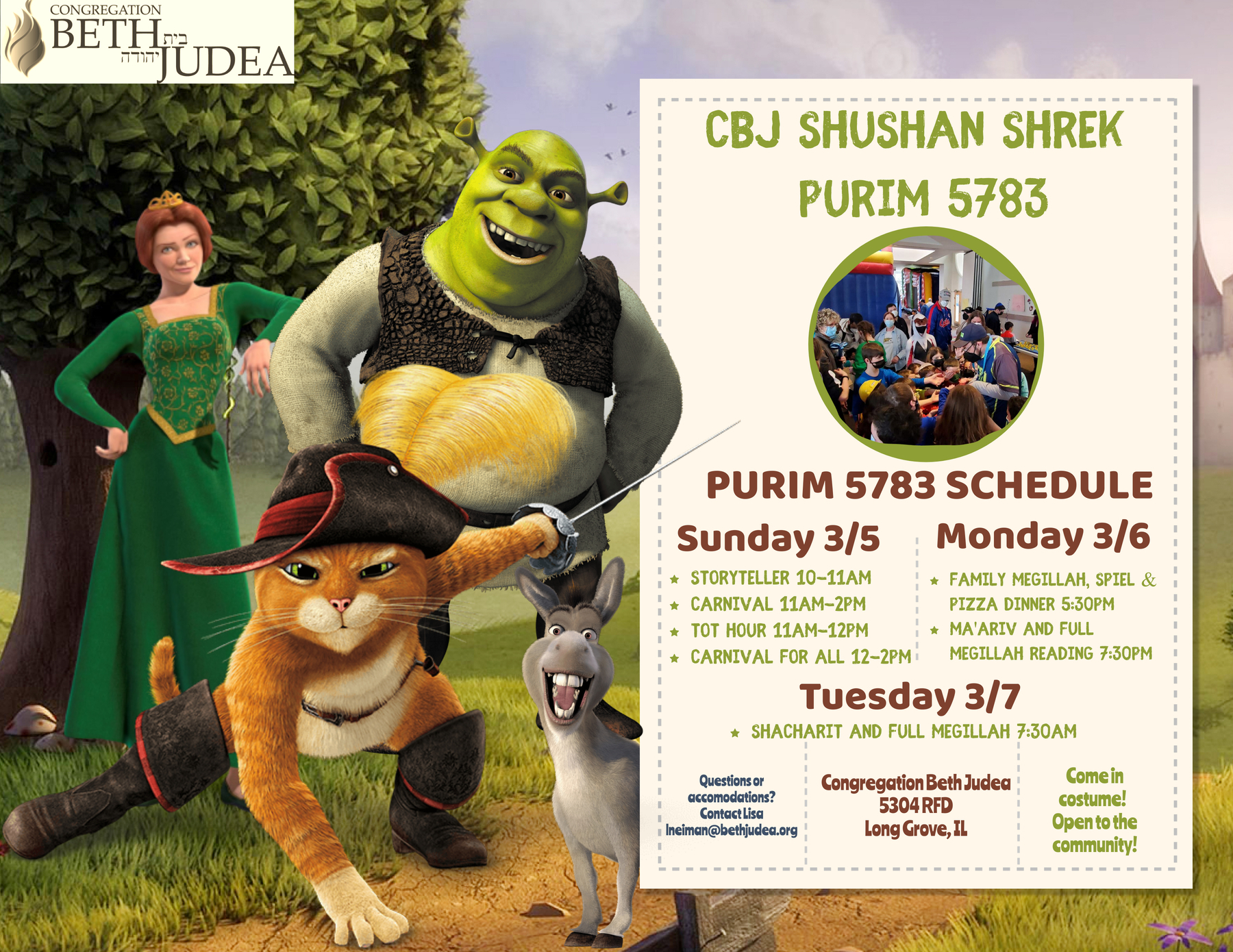 Purim 2023 Schedule