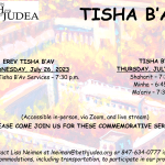 Minyan Tisha B'Av Services