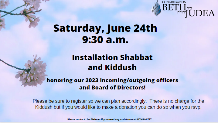 Installation Shabbat